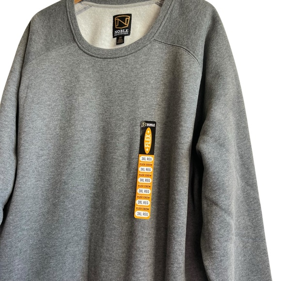 Noble Outfitters NEW Size 3X Mens Flex Crew Heather Charcoal Gray Sweatshirt - Picture 3 of 12
